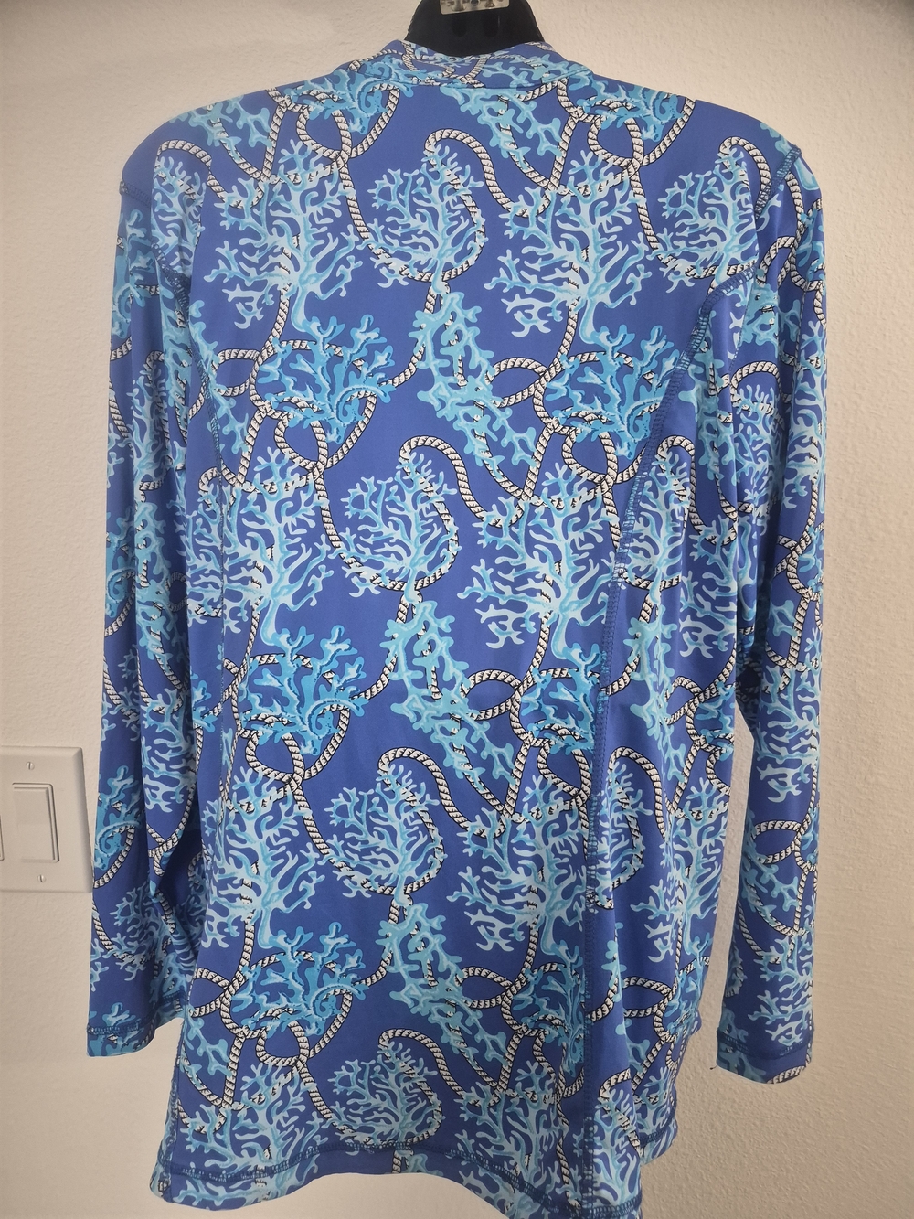 Lulu-B Blue Patterned Zip-Front Bomber Jacket - Picture 5 of 8